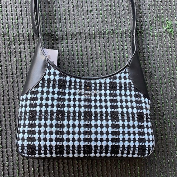 Kate Spade Crossbody Tweed Fabric Blue Multi - Picture 10 of 16